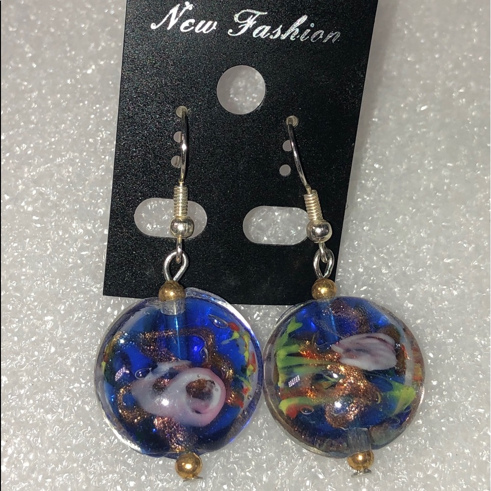 Multi colored Glass earrings